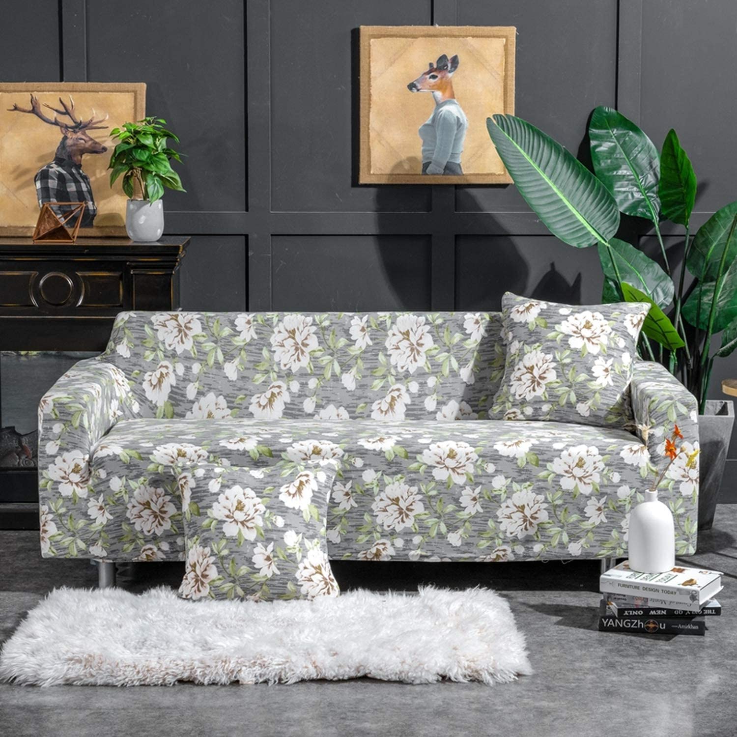 Grey on sale patterned sofa